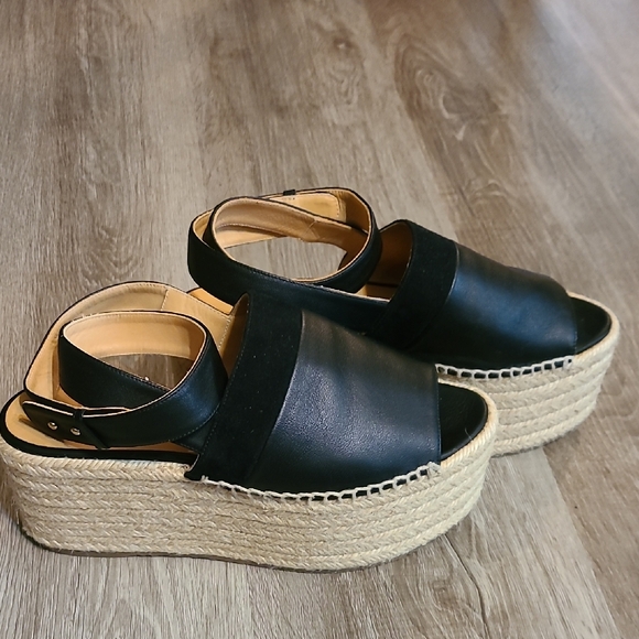 Castaner Black and Tan Espadrille Platform Sandals - Picture 3 of 5